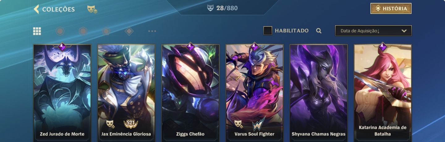 Conta wild rift com skin de passes, skin lendaria e miito mais