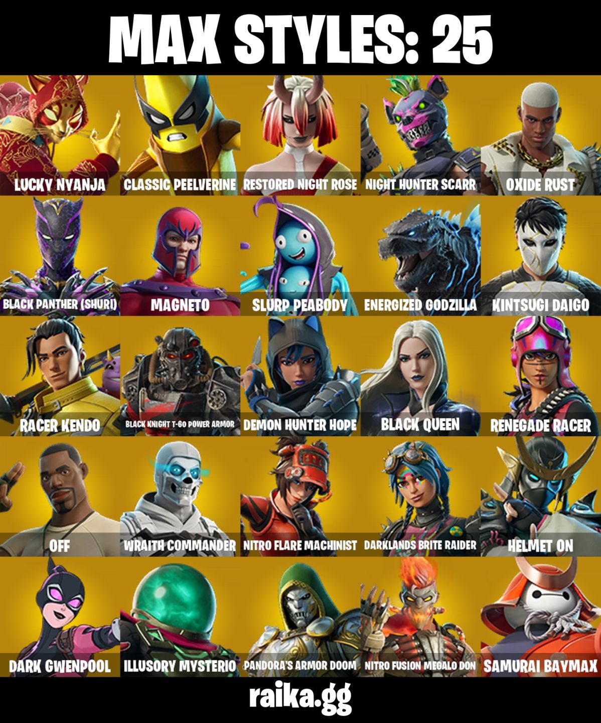 CONTA FORTNITE COM 37 SKINS GWENPOOL/SHURI/DOOM/CAPTAIN JONES/JADE/FELINA