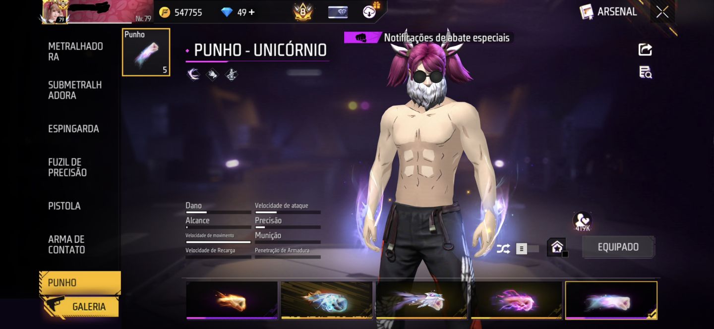 CONTA DE FREE FIRE GEMADA NÍVEL 79 COM ANGELICAL, MANDELA e SOMBRA ROXA