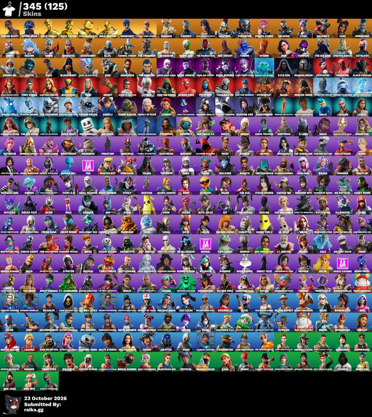 Conta Rarissima 346 SKINS - Travis Scott + Astrojack - Og Stw