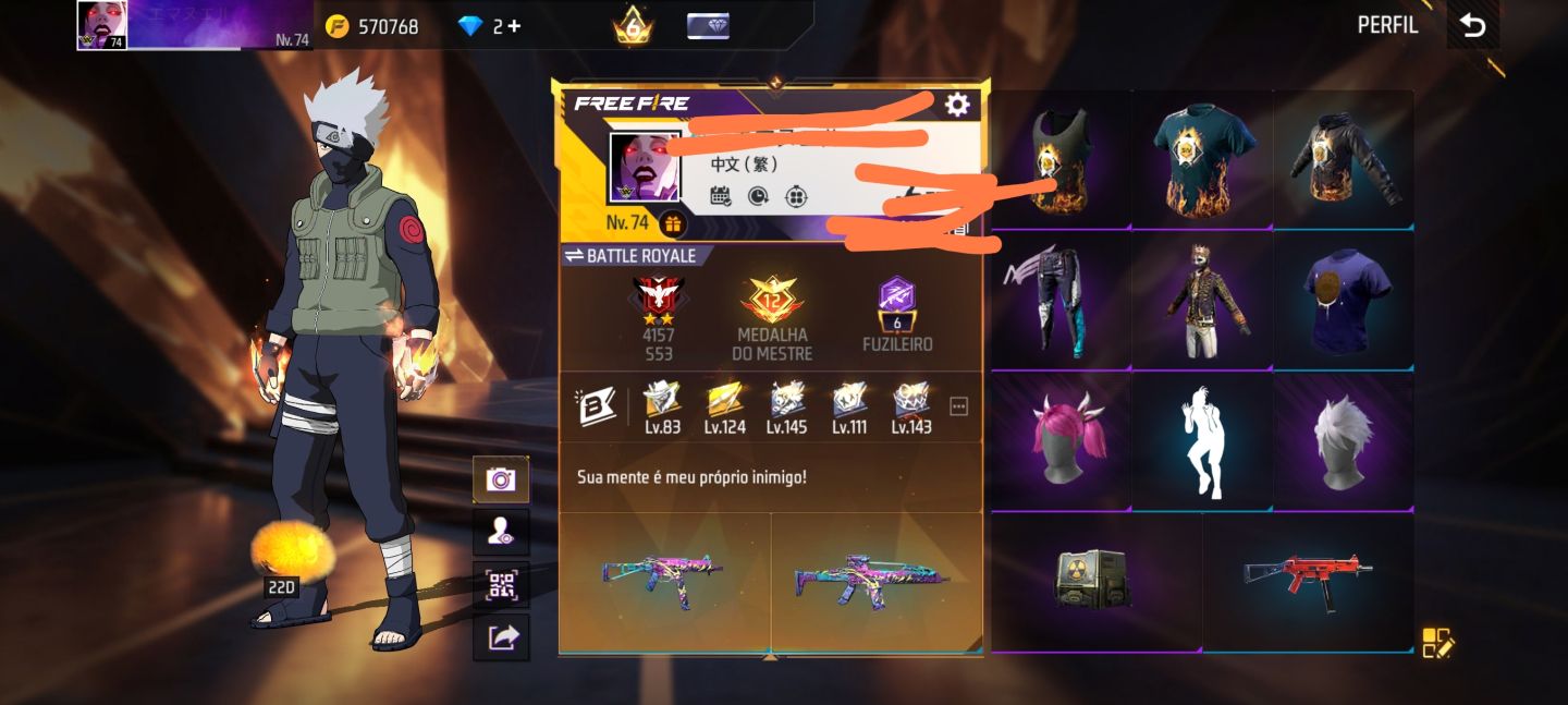 CONTA FREE FIRE QUARTO PASSE ,QUINTO PASSE,ANGELICAL E MUITO MAIS