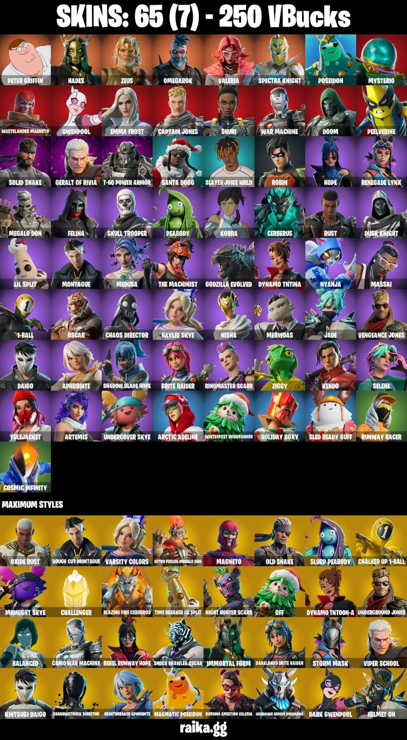 CONTA FORTNITE COM 65 SKINS ROBIN/SKULL TROPPER/FELINA/NISHA/JADE/SELENE/ARTEMIS