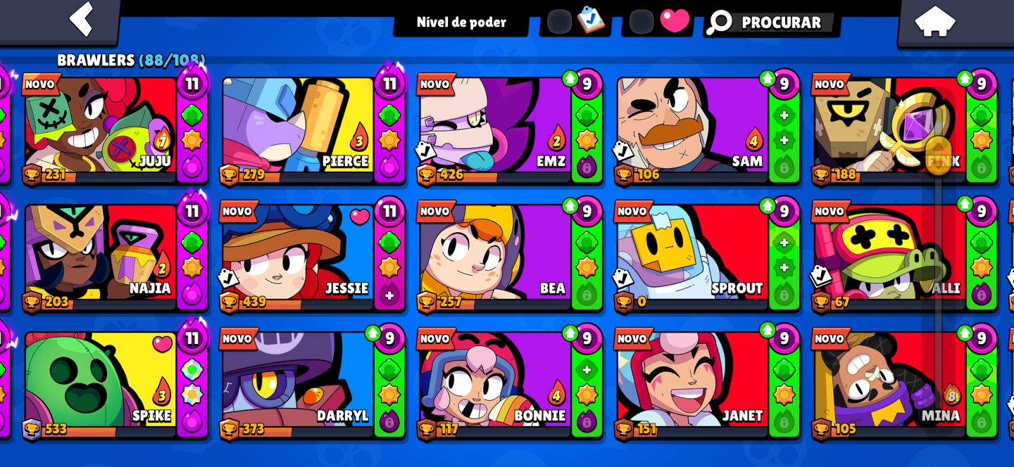 CONTA BRAWL STARS À VENDA 594 GEMAS MUITAS SKINS