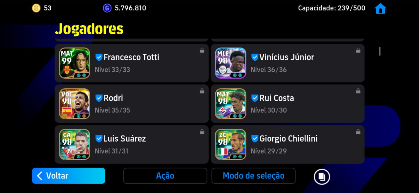 CONTA PRIME EFOOTBALL COM OS MELHORES JOGADORES