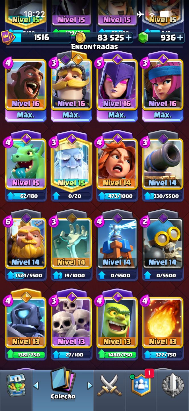 CONTA CLASH ROYALE 10500K TROFÉUS, 14EVOS MAIS HERÓIS