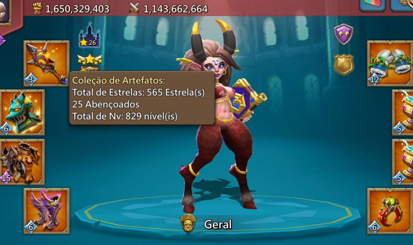 Conta RL 1154% , Mana lv1 , Fam pago, Mix 800% Full mítica com Champ Lendário