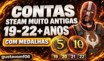 Conta Steam Antiga 10-21 Anos | Entrega Automatica | Medalhas 5 e 10 Anos Cs2 |