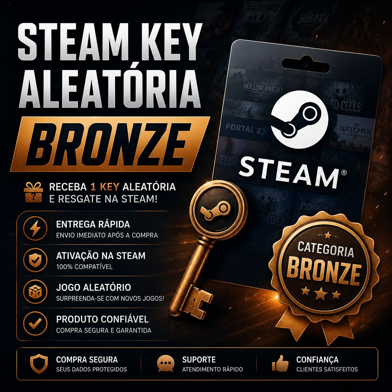 Steam Key Aleatória Bronze | Entrega Rápida | Ativação na Steam