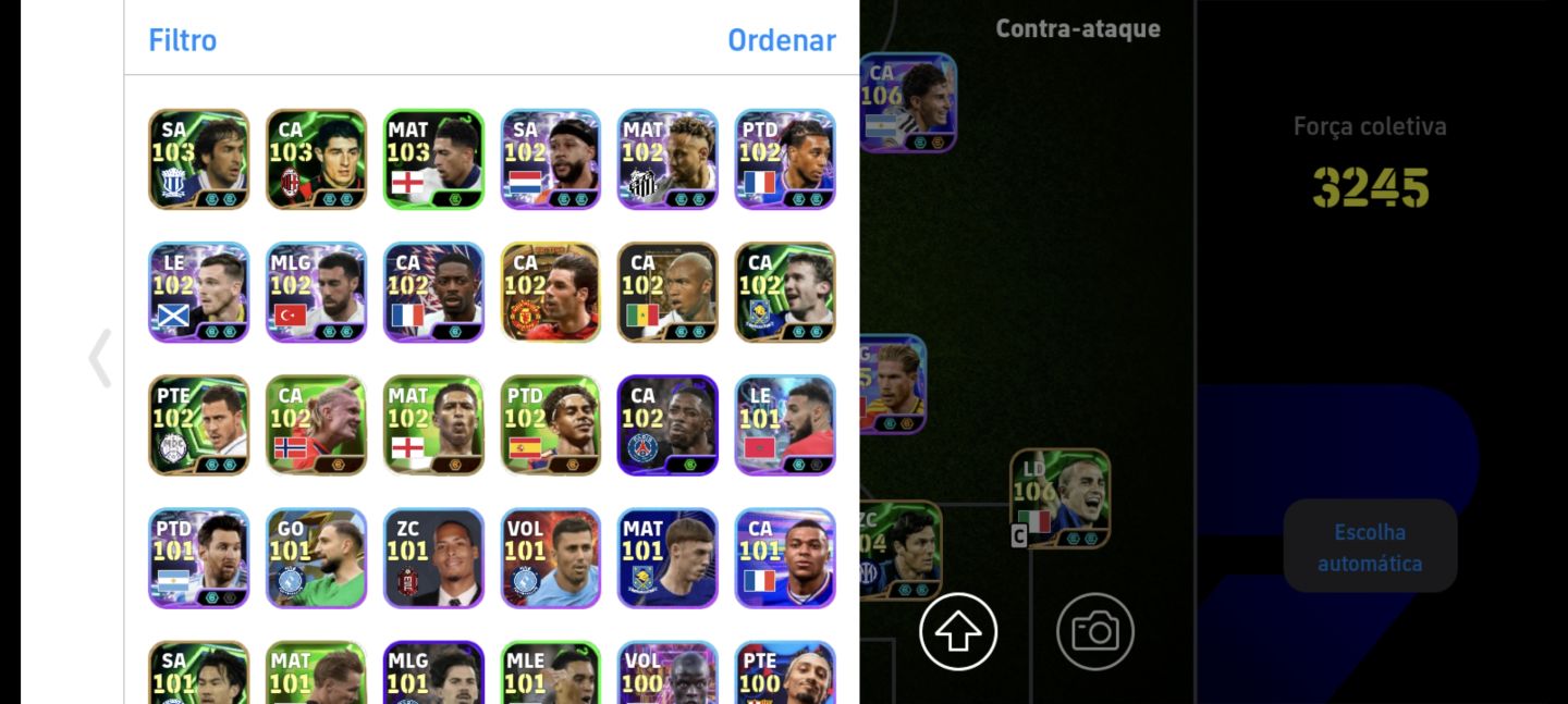 Conta efootball pontuação 3245 Messi big time