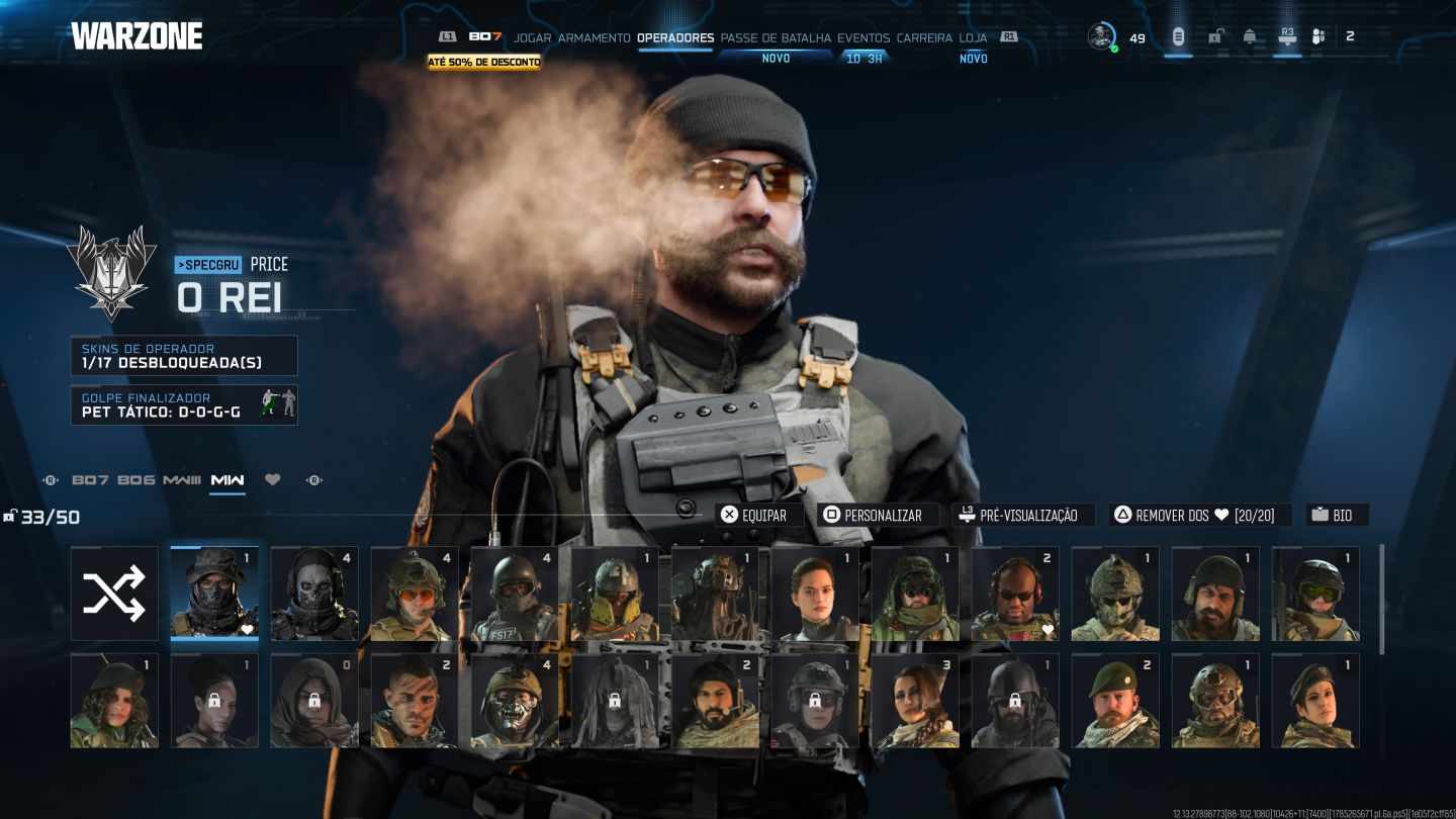 Conta rara warzone capitao patria