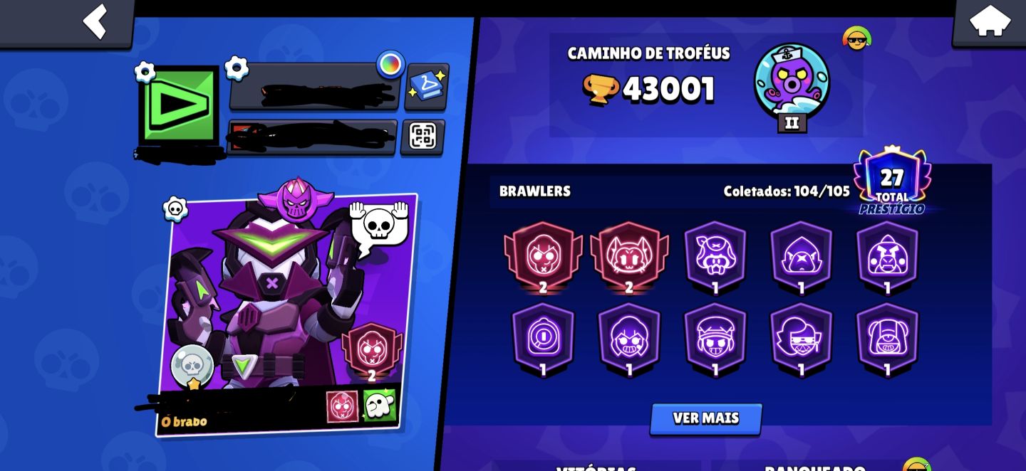 CONTA DUPLA BRAWL STARS (107/108) + CLASH ROYALE (ARENA 24)-FULL ACESSO|MESMO ID
