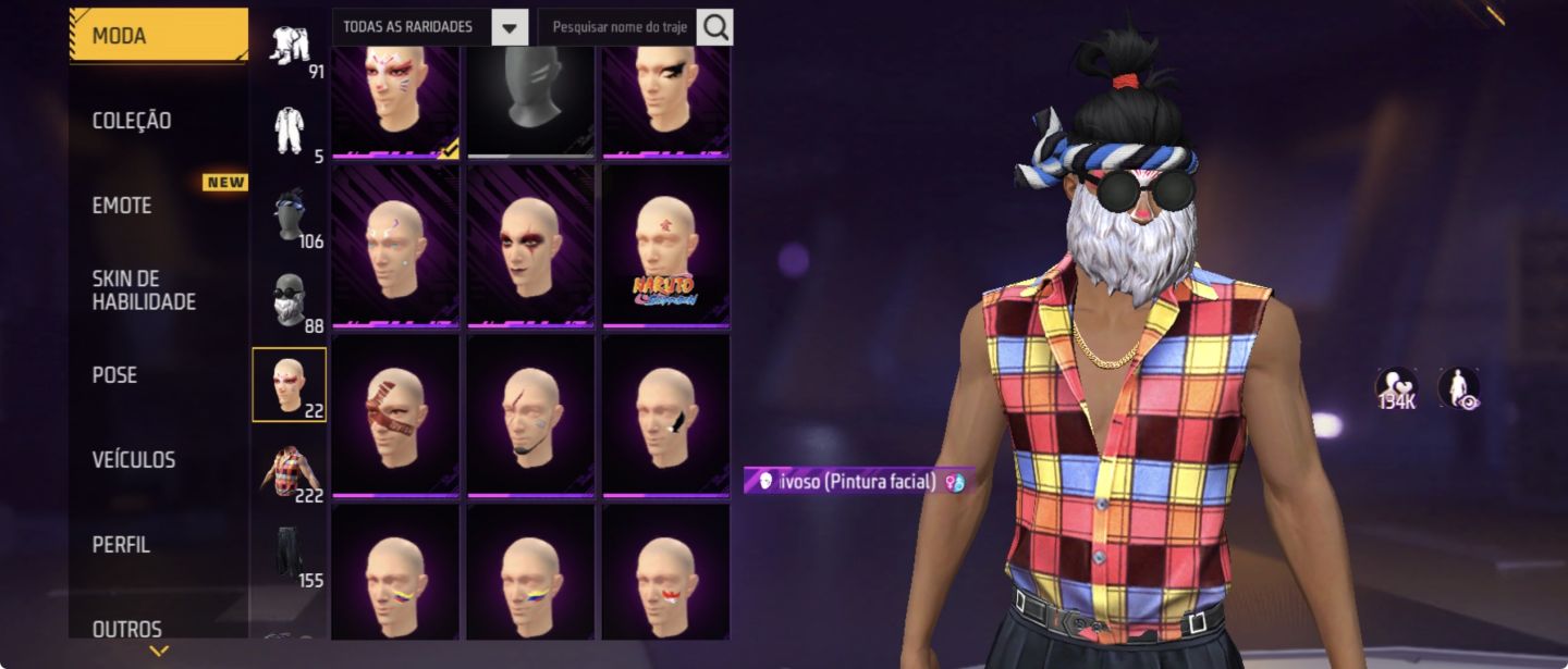 Conta de Free Fire, Antiga e rara, com varias Skin !!!