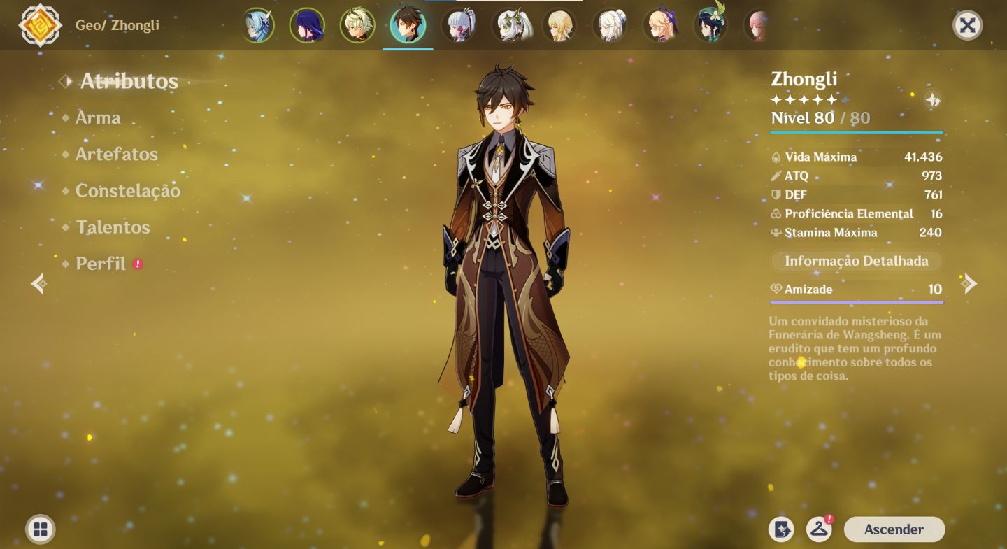 Conta Genshin AR 56 Quase Todos OS Arcontes