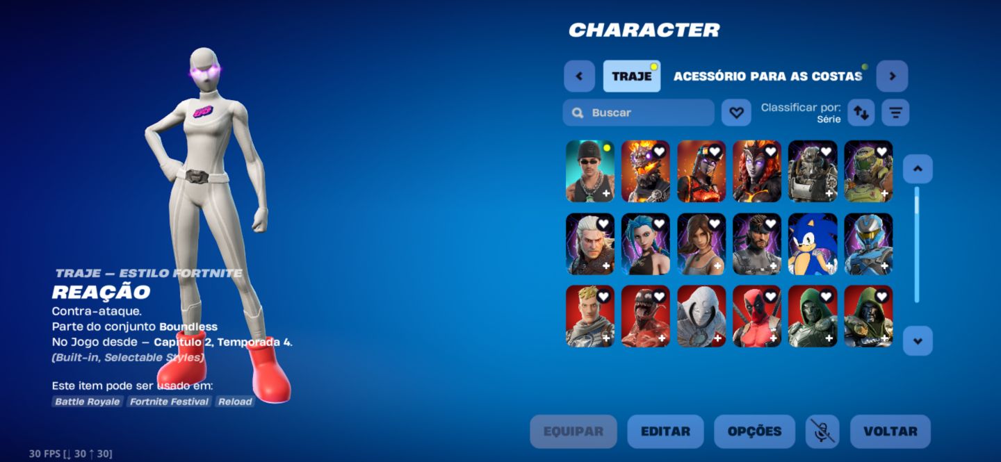 Conta fortnite 385 Skins escolhidas a dedo !!! Muita coisa q não voltam mais!!!!
