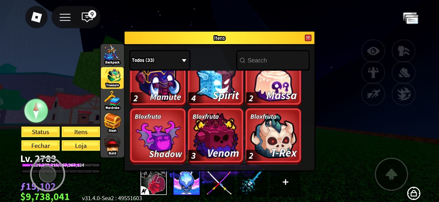 Conta Blox Fruits, AV, Blue lock e muitas outras