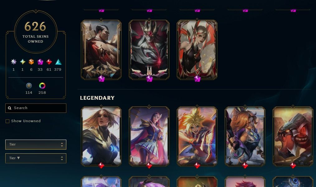 Conta LOL 672 Skins (incluindo Sahn Uzal + Variantes Miticos) + rec. de passes