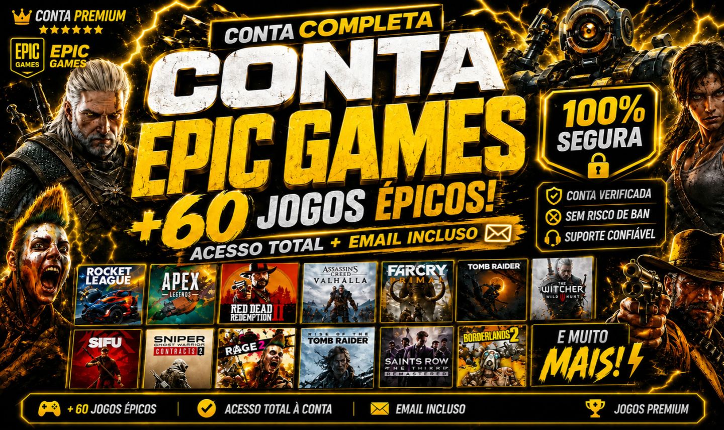 SUPER CONTA EPIC GAMES | +90 JOGOS | ACESSO TOTAL + E-MAIL