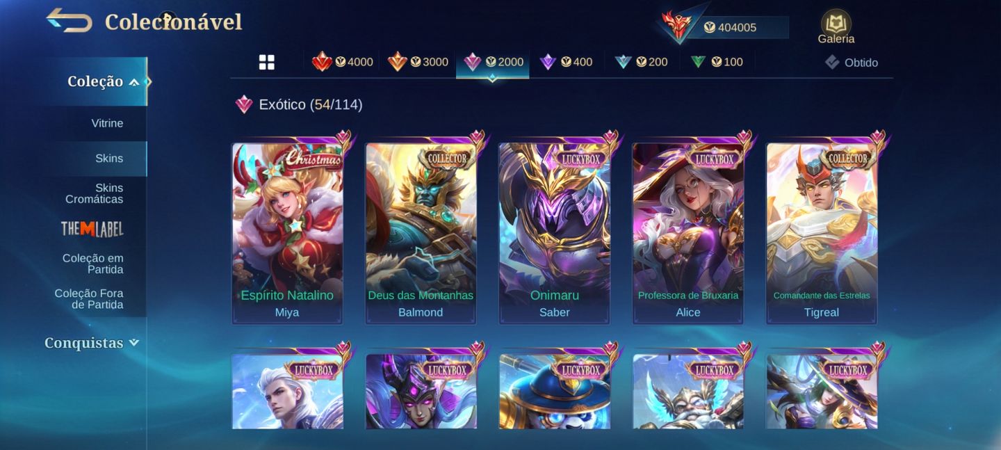 Conta - Mobile Legends