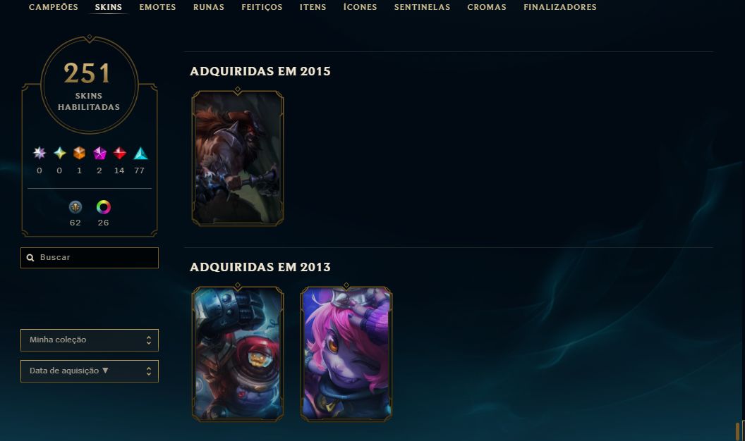 CONTA LVL 431 COM 251 SKINS - CONTA DESDE 2013