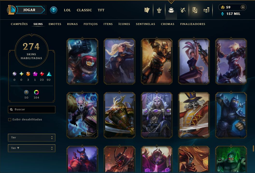 LENDÁRIA YASUO EMISSÁRIO + [ QUASE 300 SKINS HABILITADAS ] + [ TROCA NICK ]