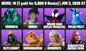 16 Skins | Miles Morales, Doom, Gwenpool + Sparkling Star