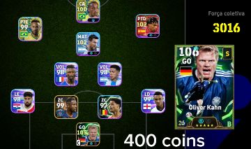 Conta Com Oliver kahn épico 105 over e 400 moedas efootball