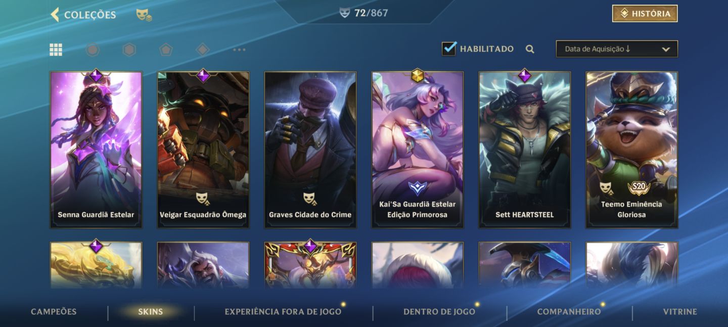 Conta Wild Rift Nv128 Desafiante na última season,com skins tops