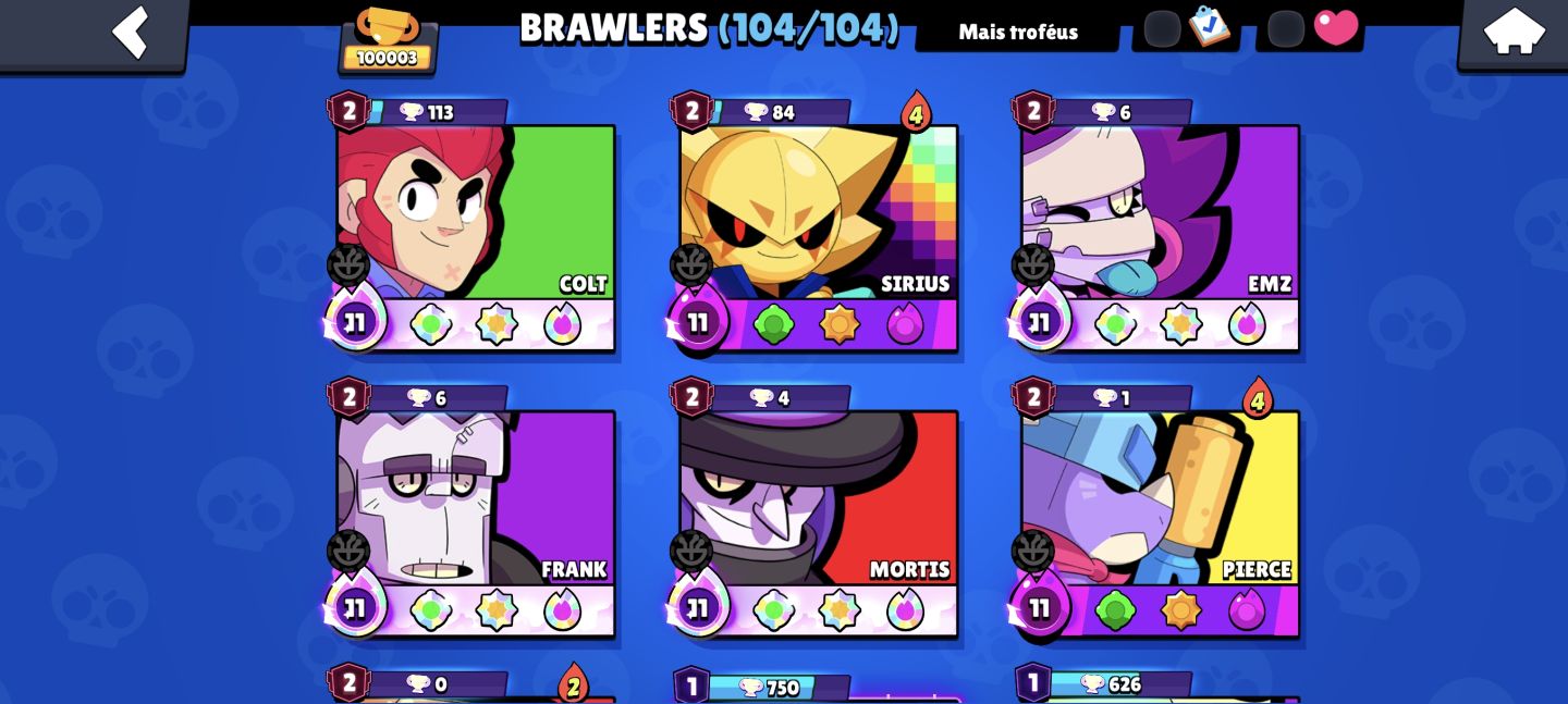 Conta Brawl Stars 100k troféus