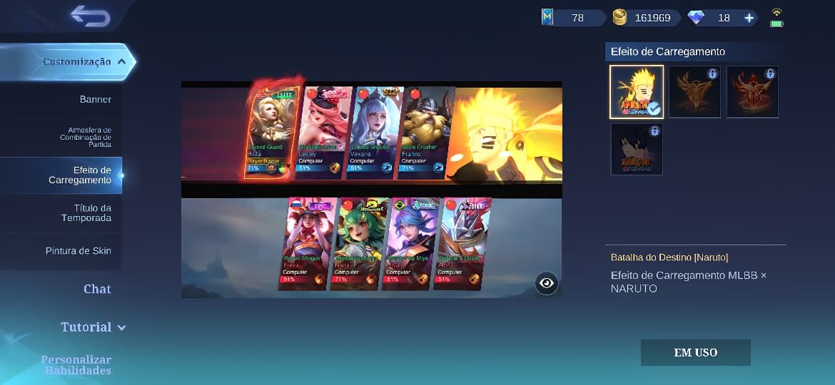 Conta Mobile Legends - 326 Skins Legends e Raras - Informações de Login Alterave