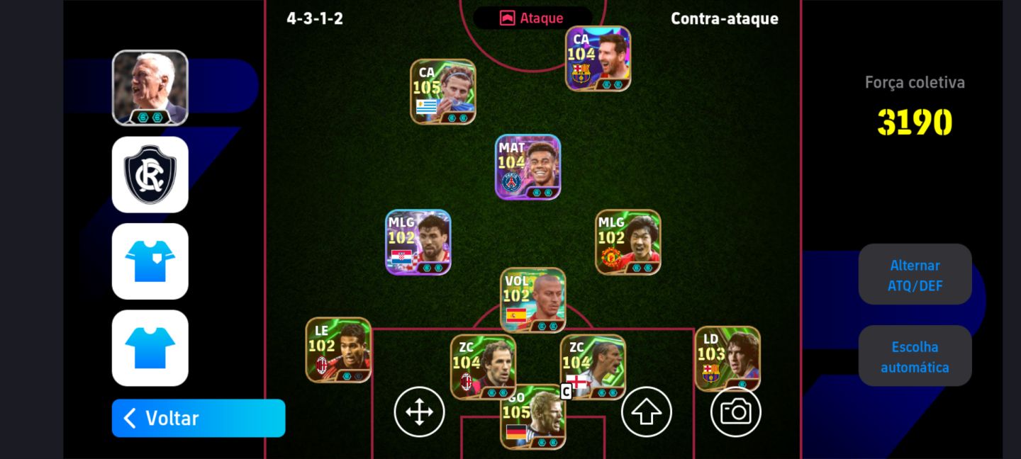 Conta efootball com Messi do Barça e time 3190