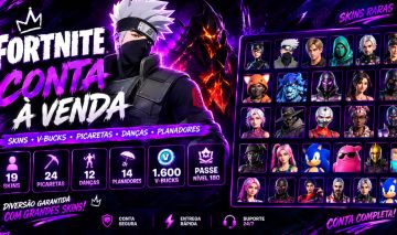 Fortnite 19 Skins + 1600 V-Bucks + 24 Picaretas + 12 Danças + Nível 180