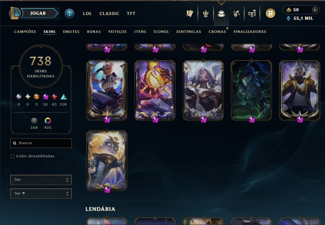 Conta do LOL desde de 2013+Valorant com vários pacotes.