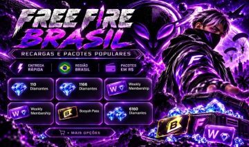 Free Fire Brasil Recarga de Diamantes e Pacotes