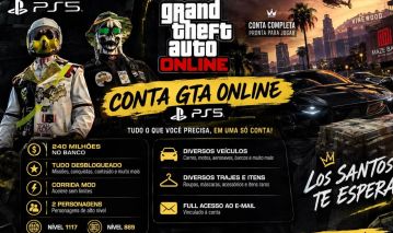 Conta GTA Online PS5 | Completa + 240M 2 em 1