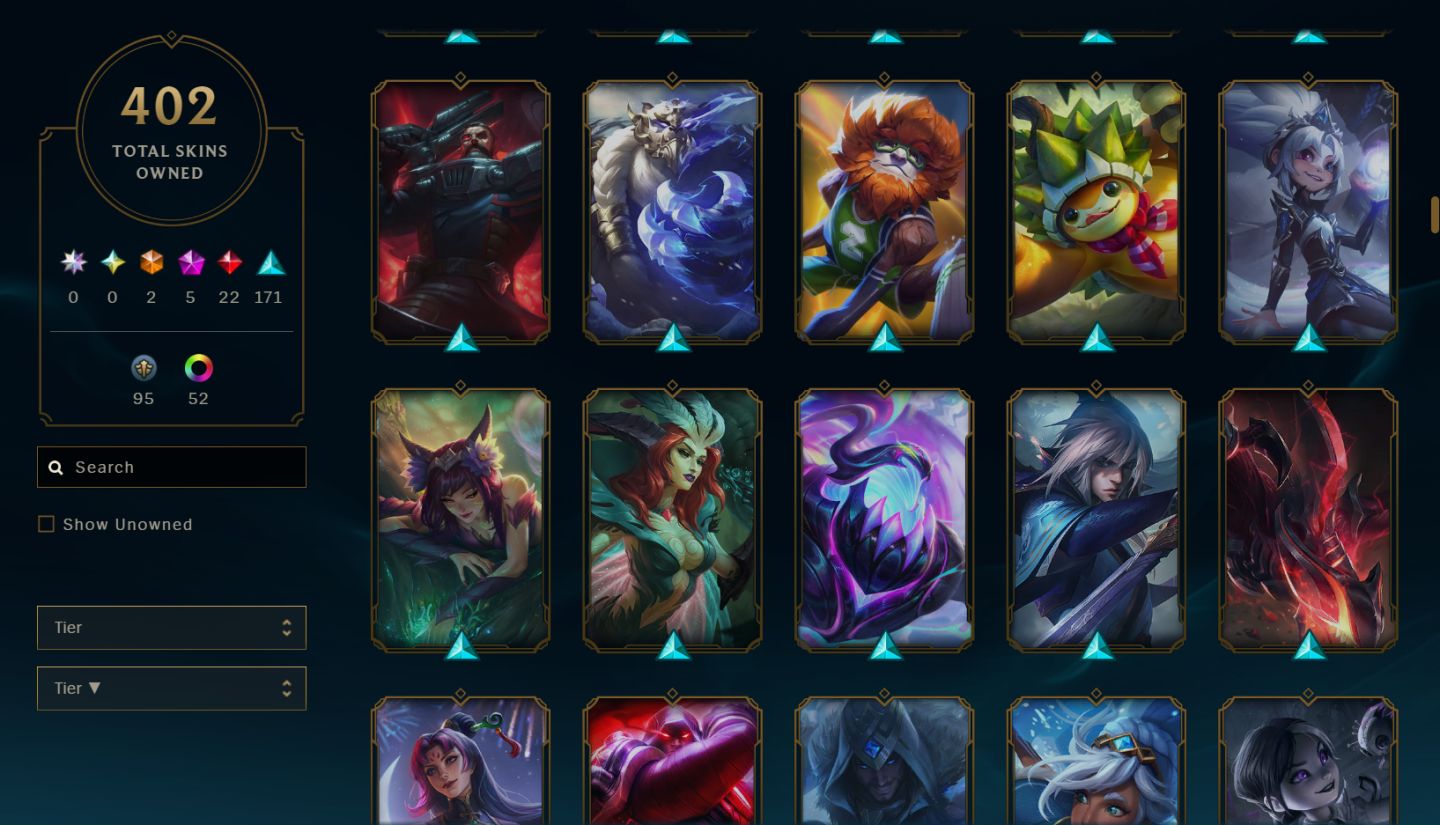 Conta League Of Legends, 402 skins +skins tft, emerald 3, Level 489