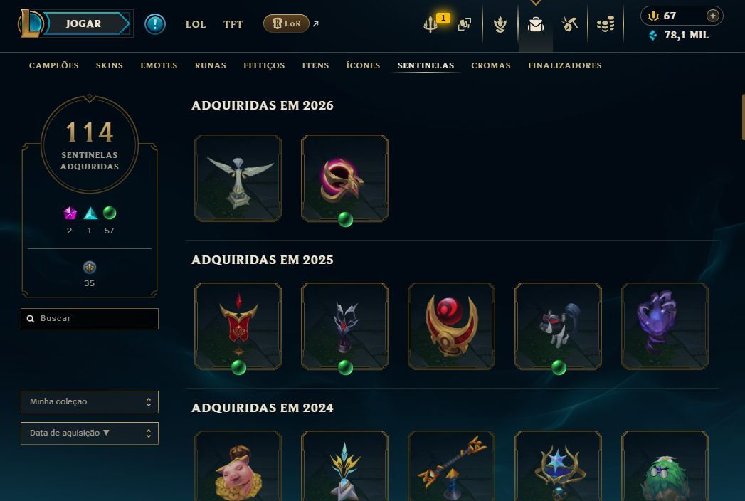 Conta de lol com e-mail de criação todas as raras 1830 skins troca nicK