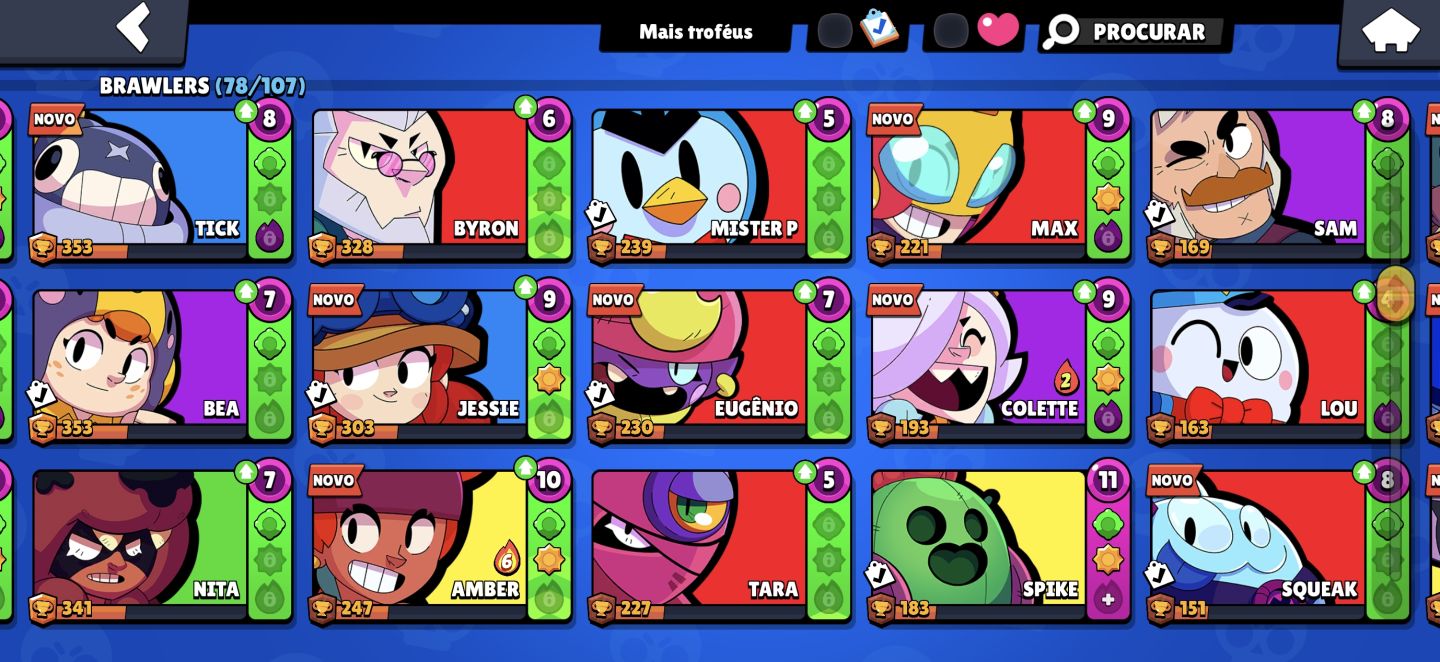 Conta Brawl Stars desde 2020 com itens valiosos e raros