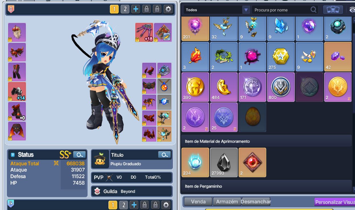 Conta de Grand Chase Mari 650 k + 6 nivel 90 5 Despertados 13840 vp 4 Pets