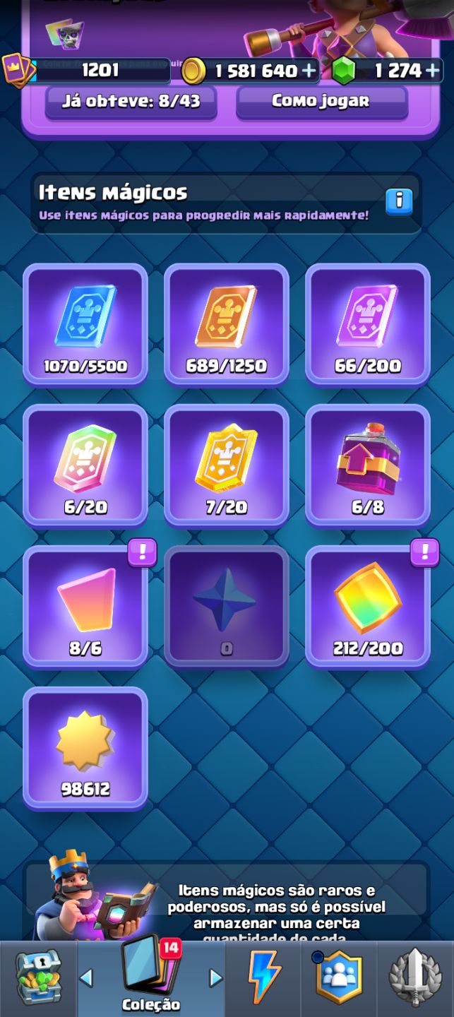 Conta de clash royale bastante upada, todas as cartas!!