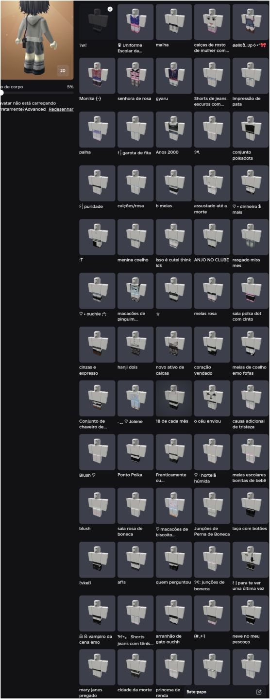 Conta de Roblox Feminina e Masculina