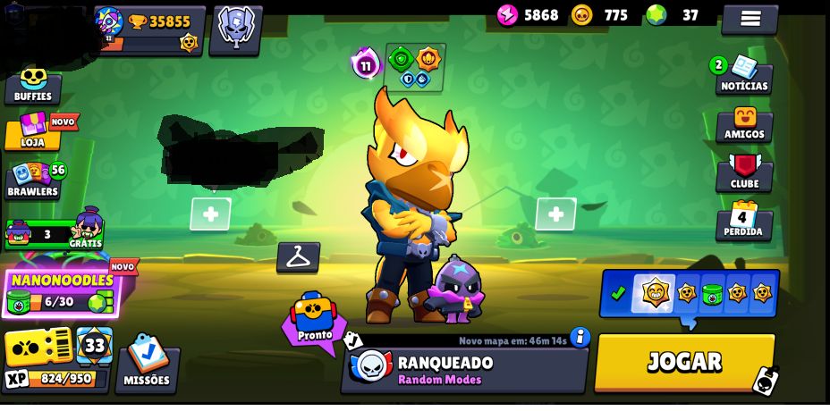 Conta rara 2019 Full brawler skins raras +35k de troféus