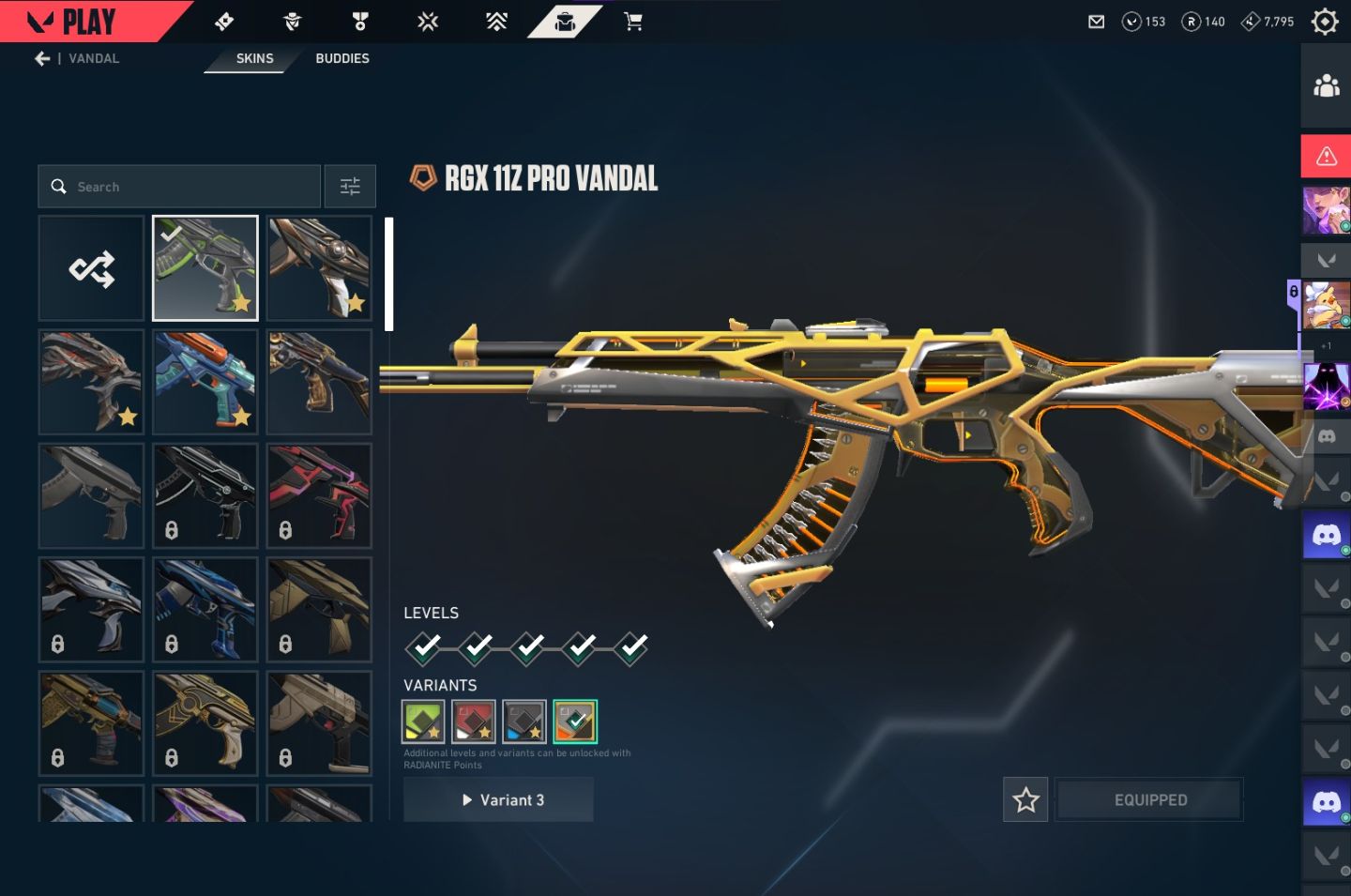 Conta Valorant 5 skins de vandal + 5 de faca + 1 de phantom