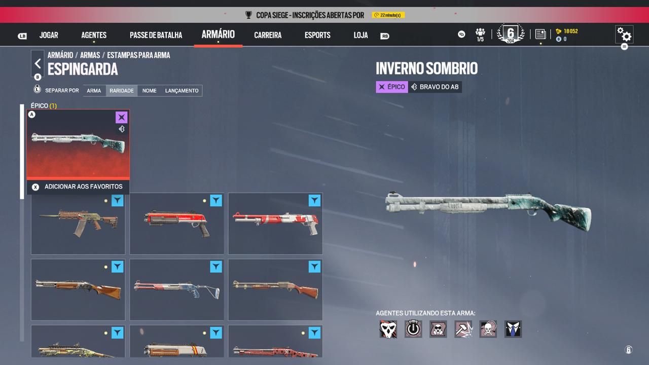 CONTA DE R6 COM MAIS DE 640 HORAS DE JOGO DIVERSAS SKINS E AGENTES, NÍVEL 204