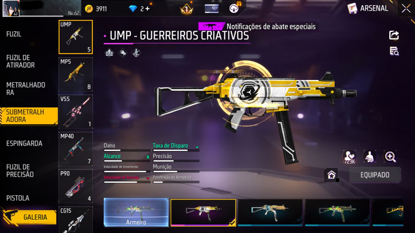 PRIME 5 | UMP E XM8 ATT 1X VEL | 2 ARMAS EVOLUTIVAS | 2 PUNHOS | ANGELICAIS