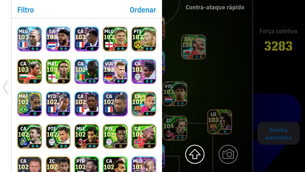 Conta de Efootball Braba do CR7,MESSI,KVARA BLITZ,BALE FORÇA COLETIVA MAX 3284+