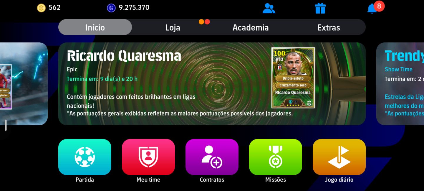 Conta efootball topzera