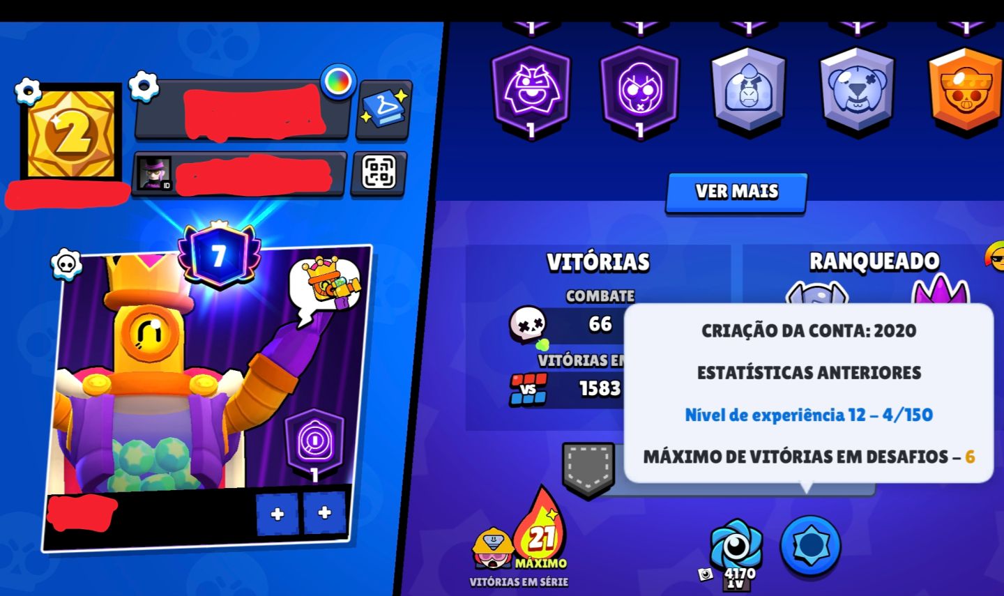 CONTA BRAWL STARS 2020 12K