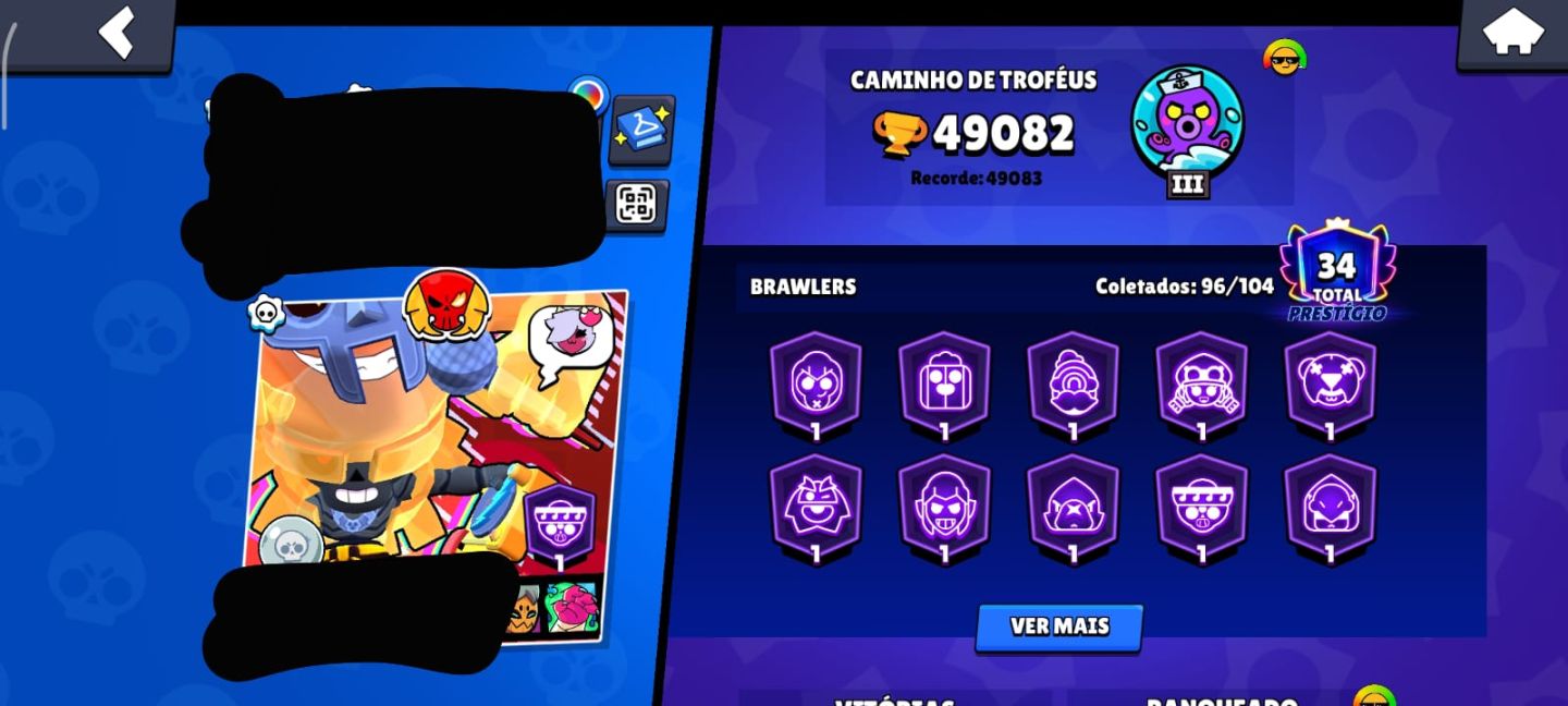 Conta Brawl Stars 49K+ | 57 Hipercargas| 281 Skins Quase Completa|Passes Antigos