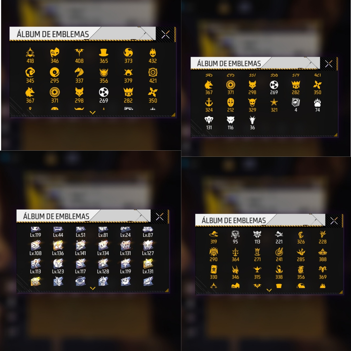 CONTA FREE FIRE LVL 80 COM DIVERSOS ITENS E PASSES ANTIGOS