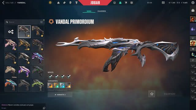 CONTA VALORANT EX IMORTAL VARIAS SKINS